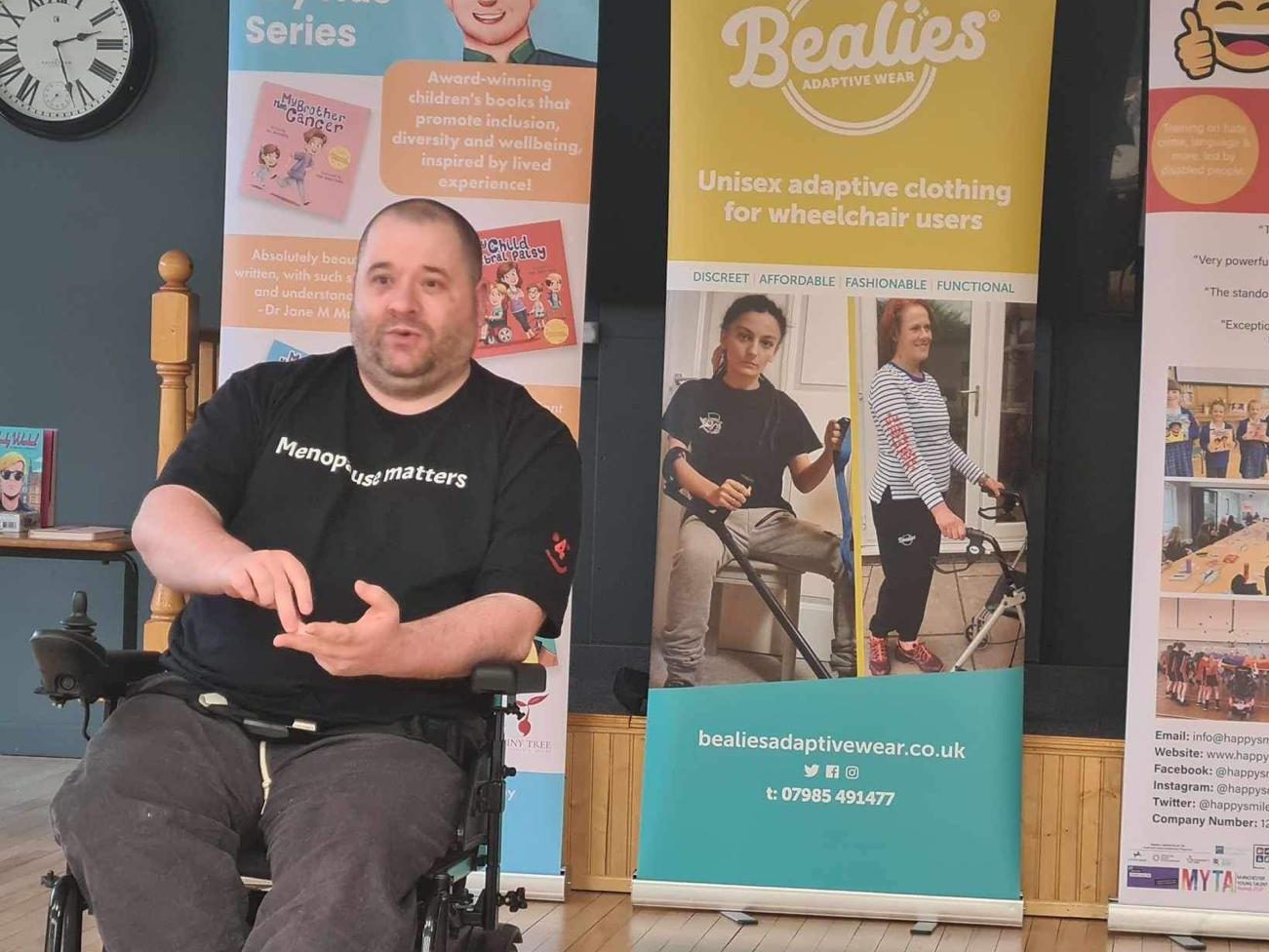 Scott Whitney speaking at an All 4 Inclusion event in Manchester